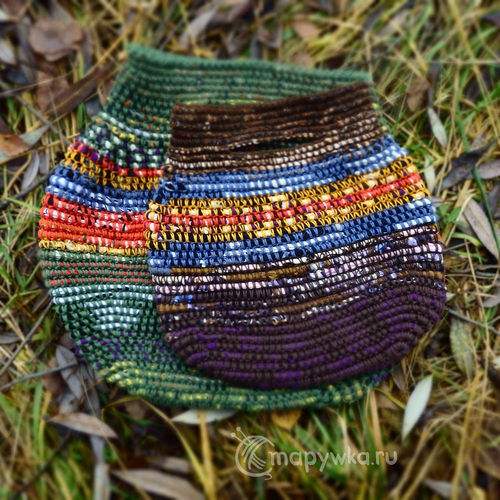 сумки в деревенском стиле из полосок ткани