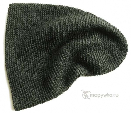 зимняя шапка-чулок серая вязаная