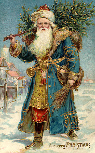 Ретро-открытка - Санта-Клаус
