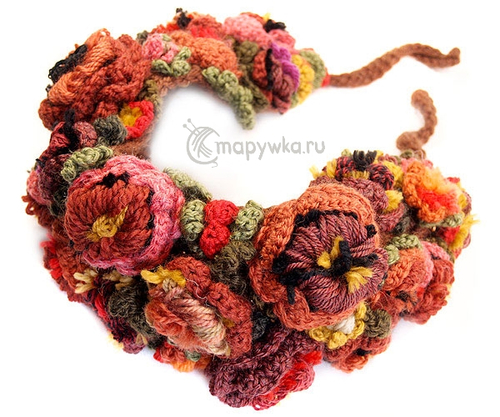 Дизайнерская шапка-повязка с цветами (наушники)