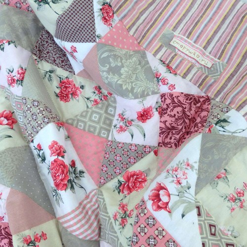 Shabby chic hand-stitched quilt