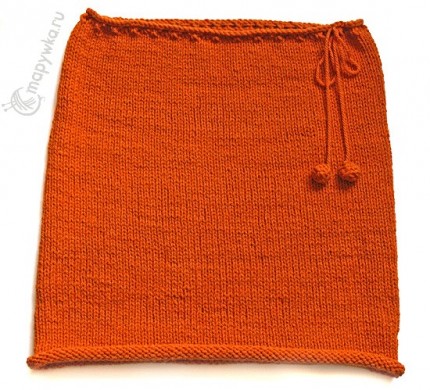 вязаная спицами оранжевая юбка