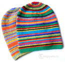 шапка-колпак вязаная длинная в полоску