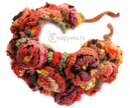 Вязаный венок - шапка-повязка с шерстяными цветами