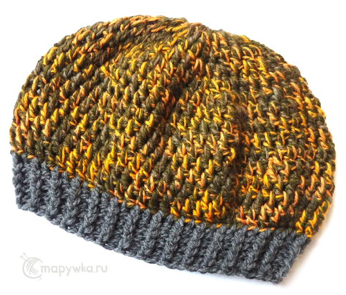 шапка берет вязаный