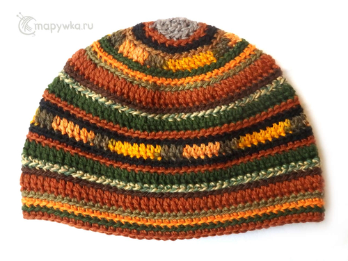шапка-тюбетейка вязаная в этно стиле